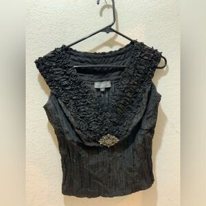 KM Collections by Mills Bell Black  Women’s Top Sz 8